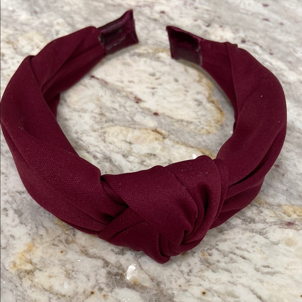 EUC LOFT Elegant Burgundy Pleated Headband, worn once